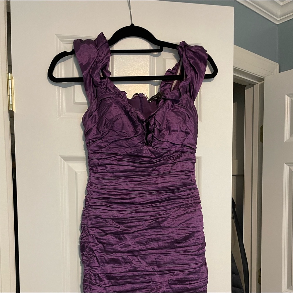 Purple crepe gorgeous mini dress